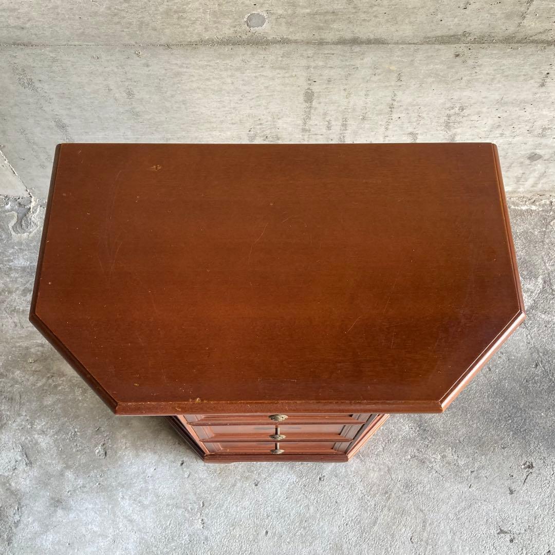 チェスト キャビネット カウンター 飾り台 置物台 木製 象嵌 家具 レトロ