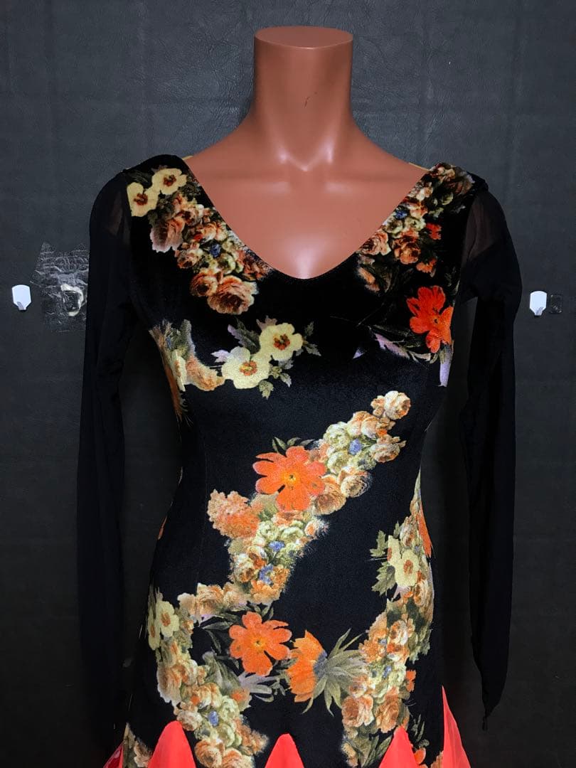 ベロア✖︎オレンジ準正装ワンピース3620