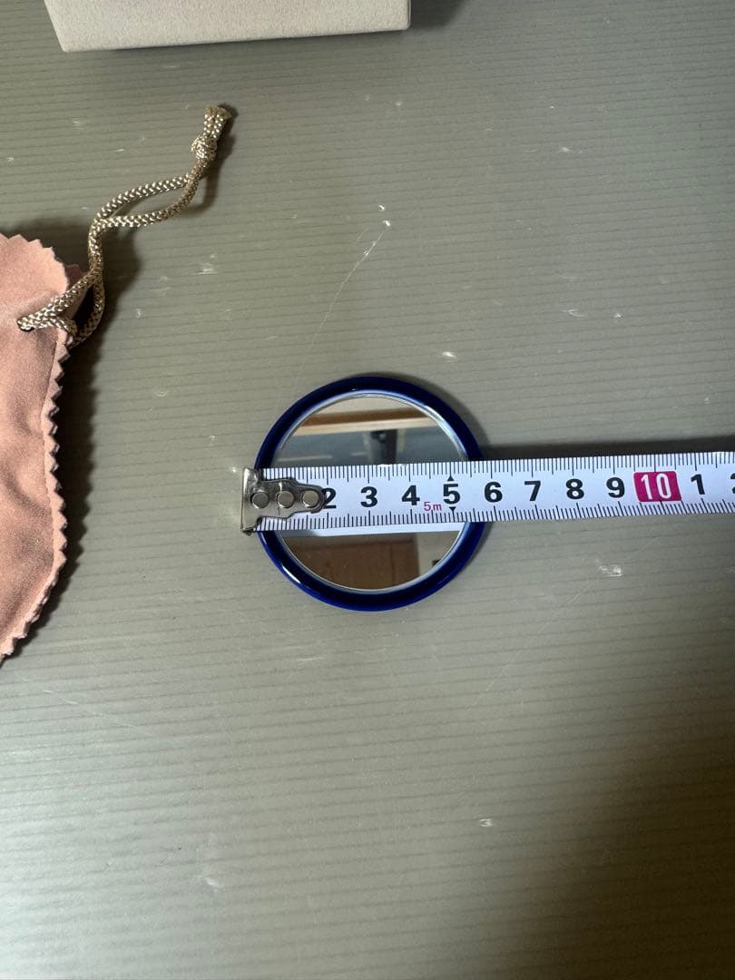 2550 深川製磁　瑠璃地金彩桜　手鏡　未使用