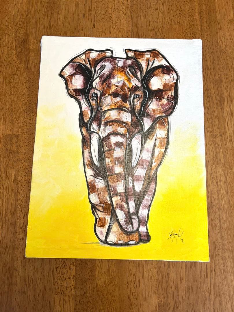 象　アート　ファブリックパネル