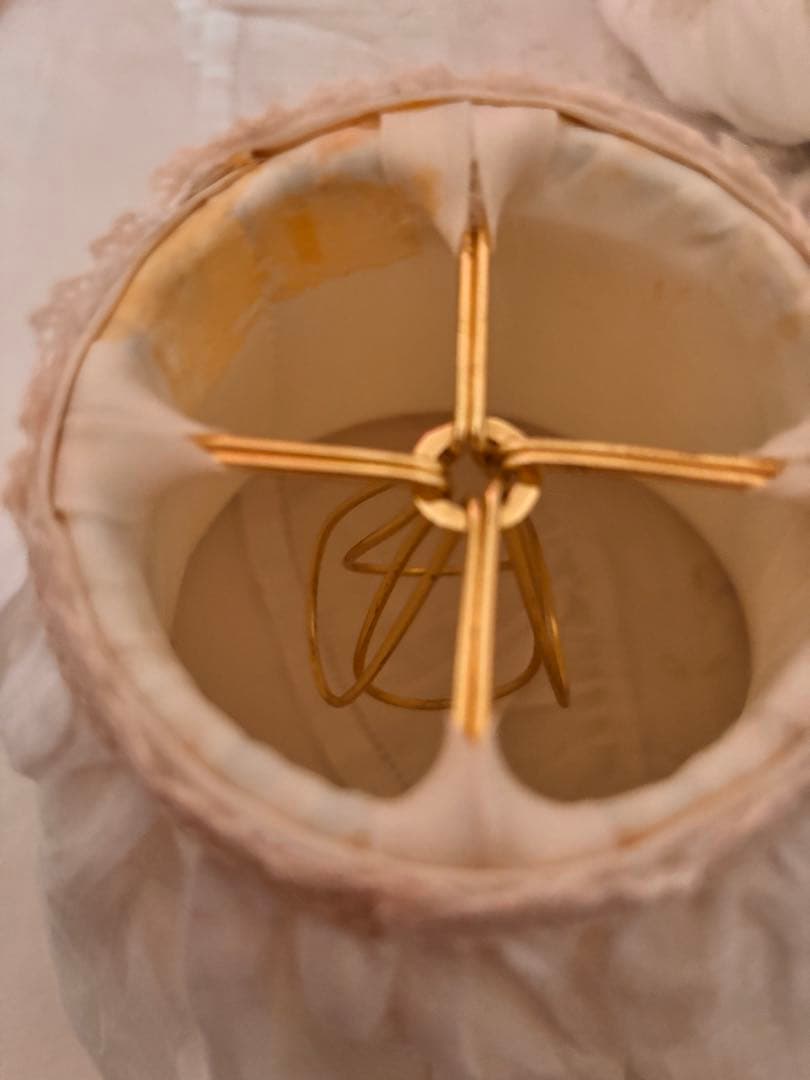 最終① ランプシェード　フリルカバー　フランスアンティーク　リメイク