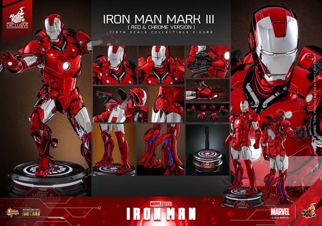 ホットトイズ アイアンマン・マーク3（レッド＆シルバー・クロムカラー）【新品】