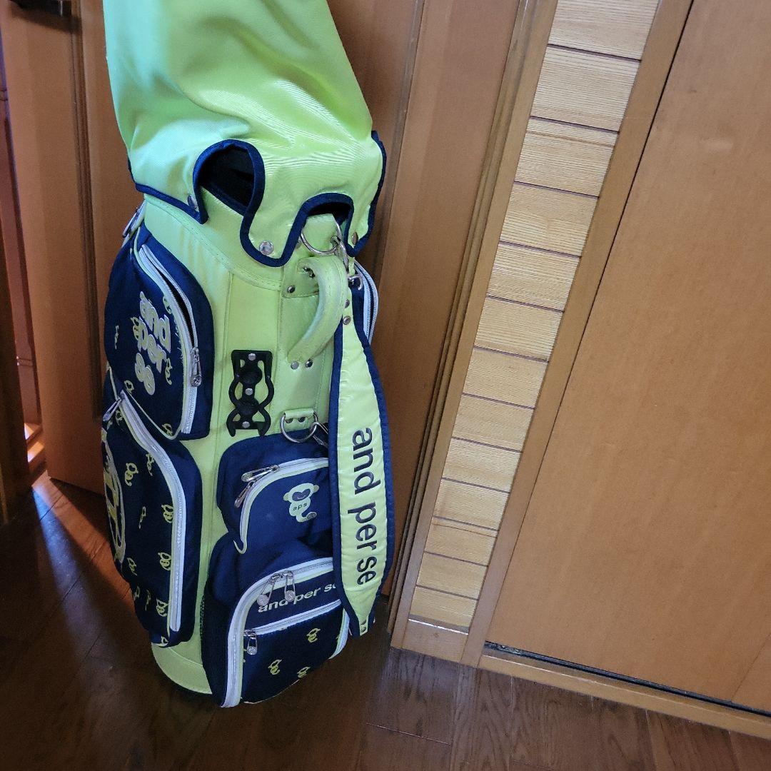 and per se ゴルフキャディバッグ ネイビー/ライム