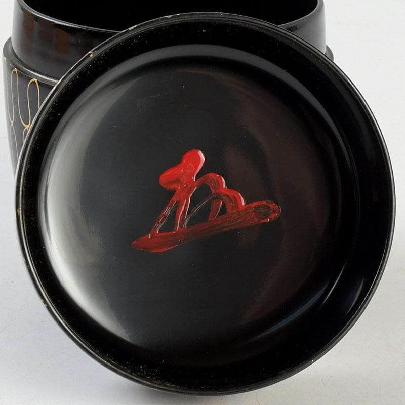 茶道具　中村湖彩作　網目蒔絵　中棗　共布　紫野　小林太玄極め箱　V　9369