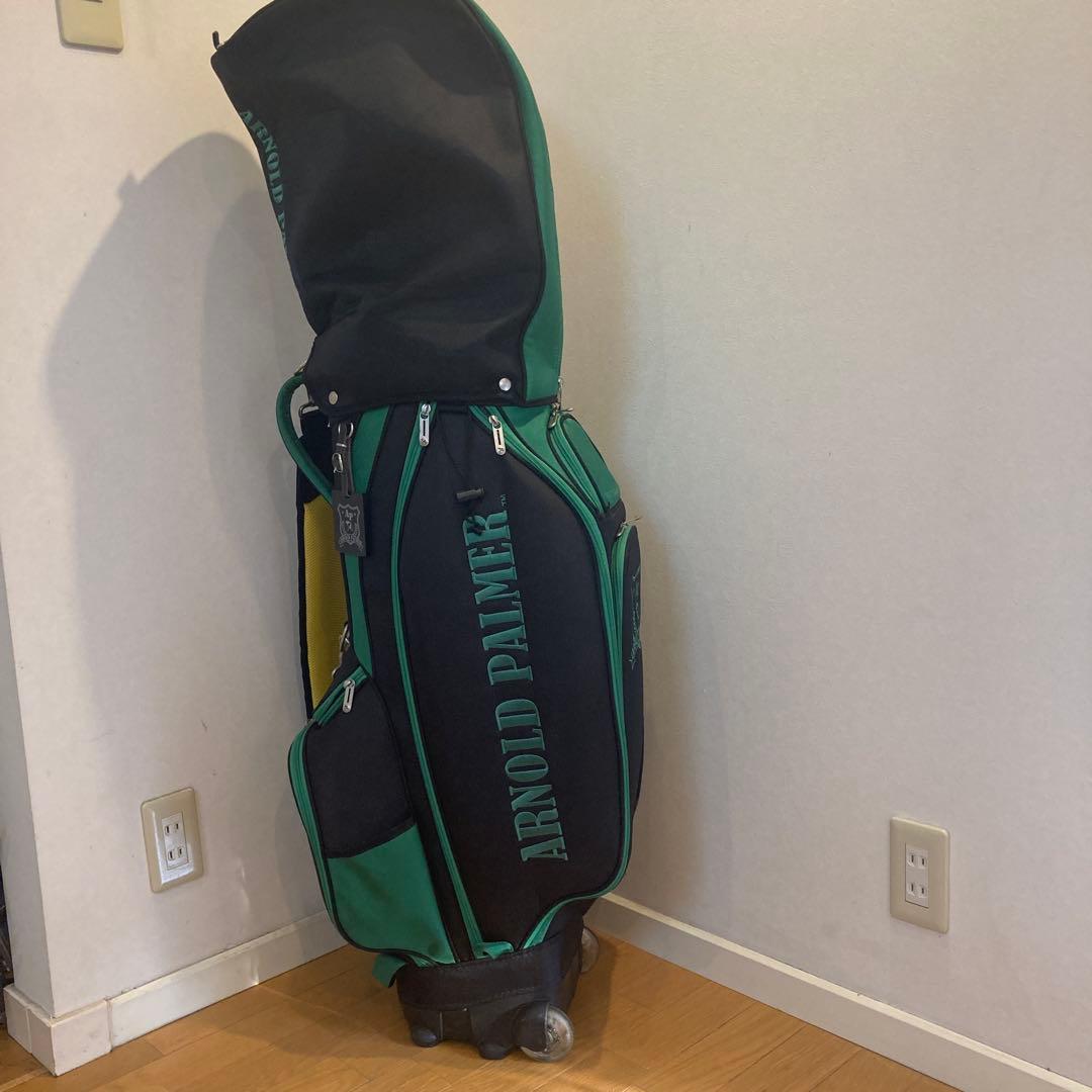 アーノルドパーマー キャディバッグ 黒色×緑色×黄色