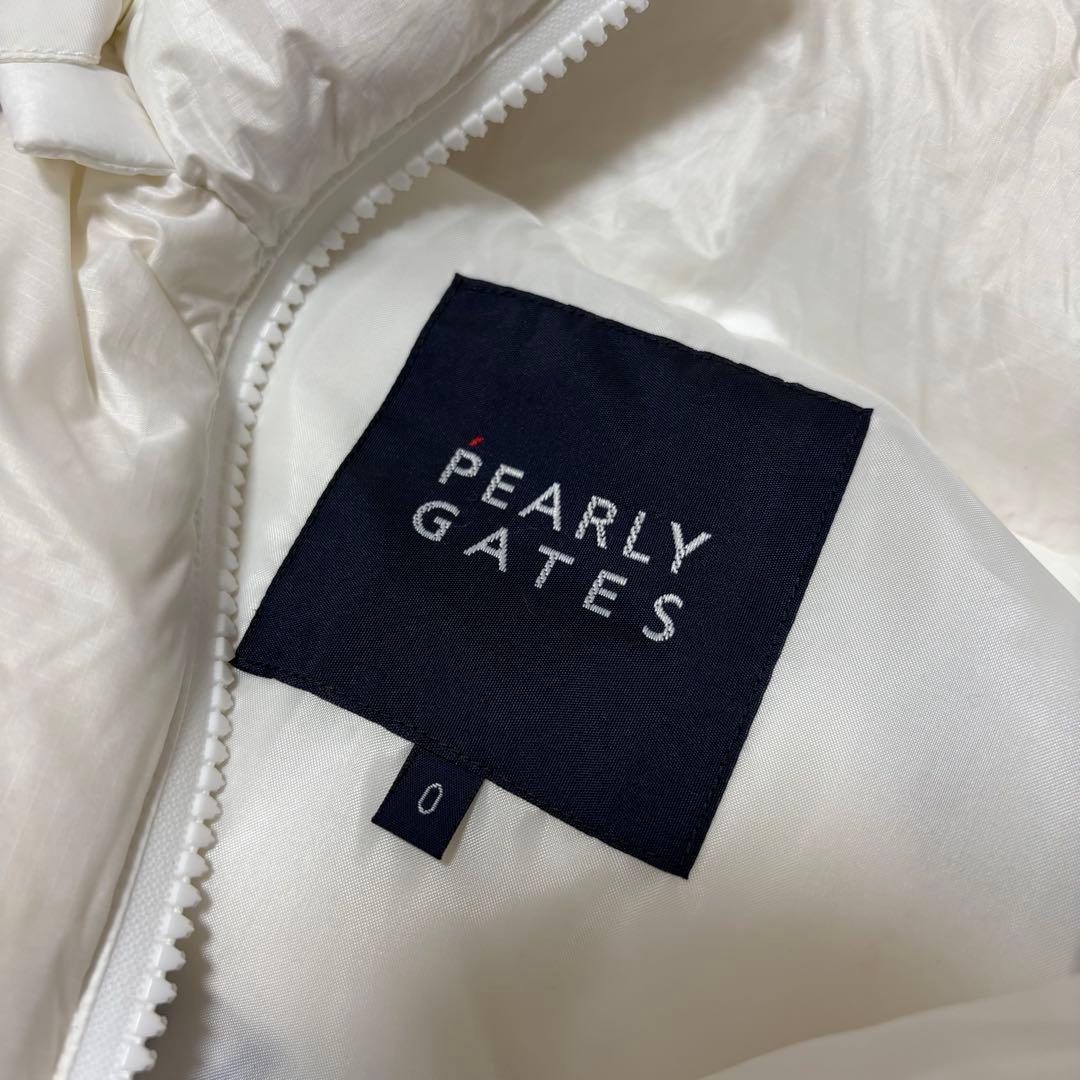 新作 パーリーゲイツ ベスト ダウン ホワイト スマイル にこちゃん ゴルフ