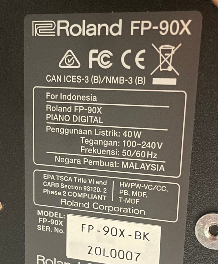 Roland FP-90X ペダル、スタンド、ケース付