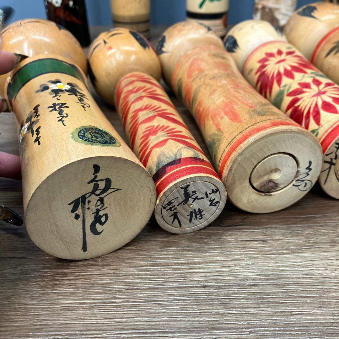 D-3 昭和レトロ 伝統こけし 16本セット 大量まとめ売り 作家物 銘あり