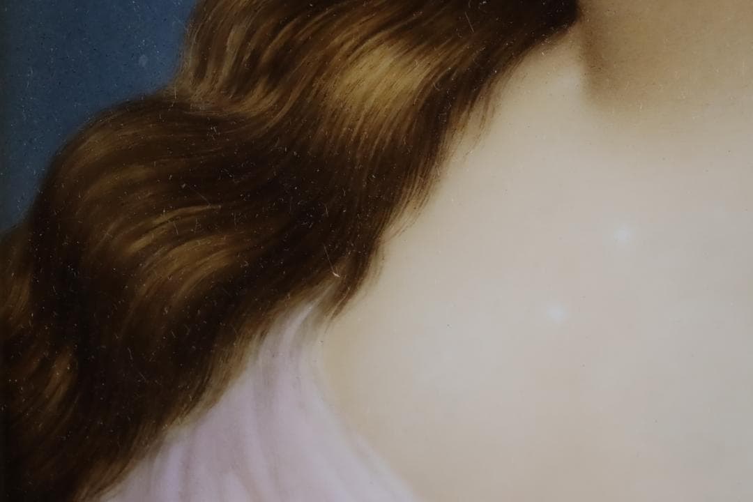 西洋美術 19世紀 KPM 美人像 手描陶板画 ベルリン王立磁器製陶所