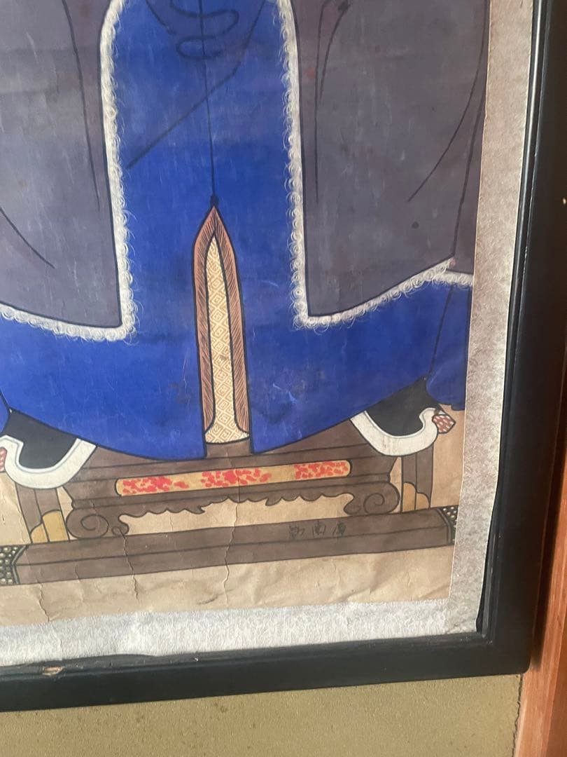 中国　古い　大型　人物画　アンティーク　絵画