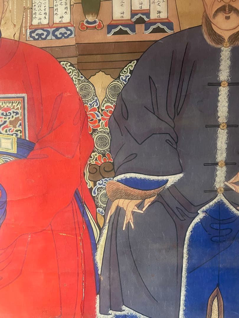 中国　古い　大型　人物画　アンティーク　絵画