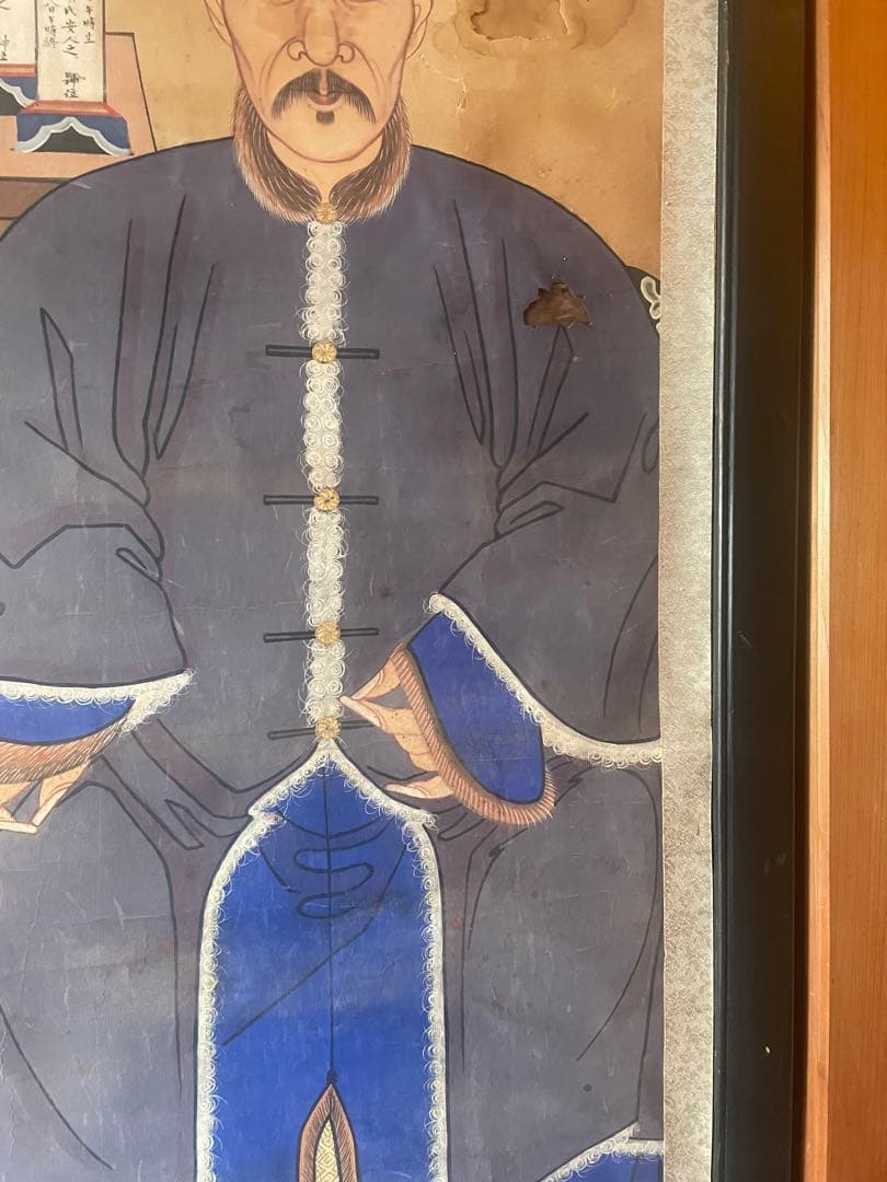 中国　古い　大型　人物画　アンティーク　絵画