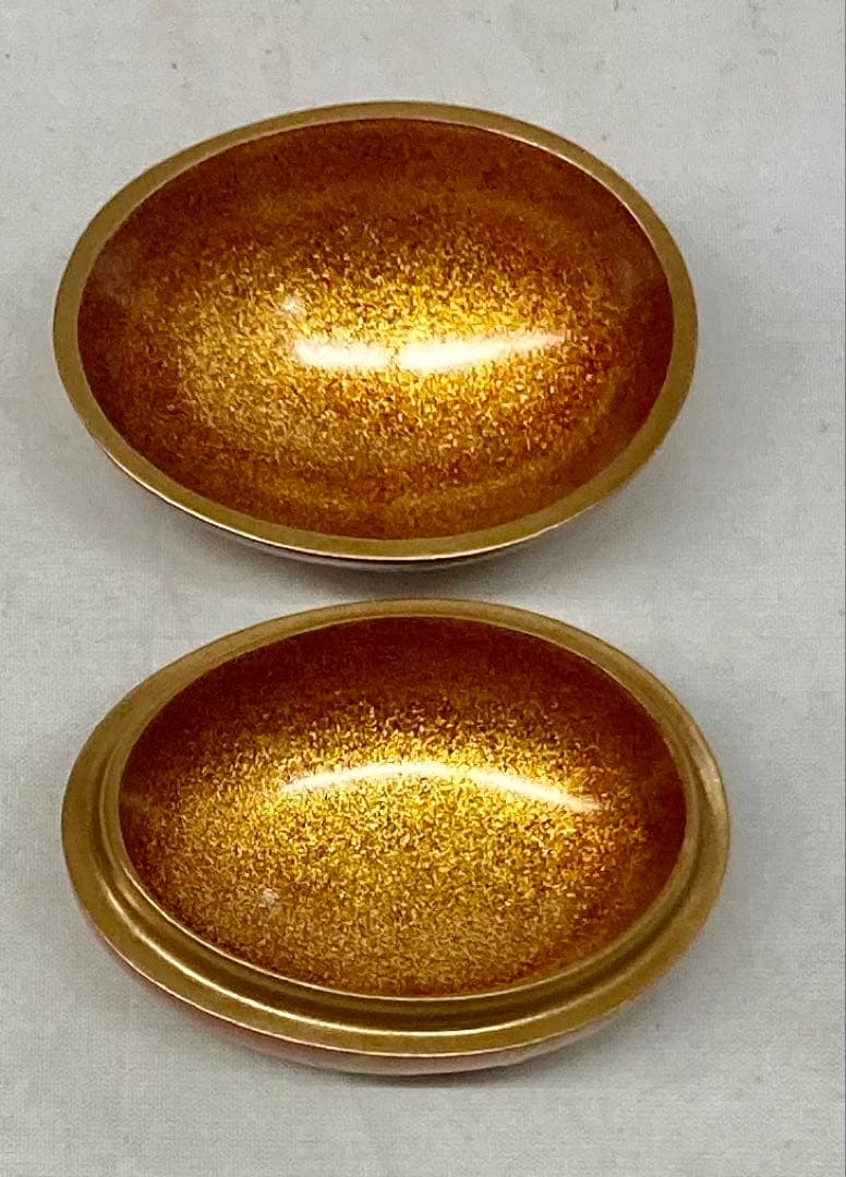 B553b「鳳凰 香合」他喜翁作　共箱　朱漆塗　金蒔絵　金梨地　畦地他喜男