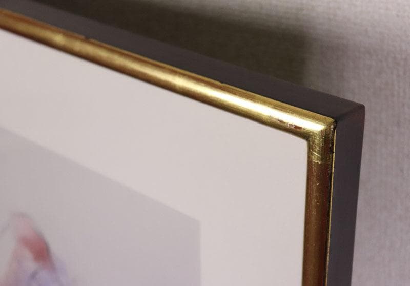 広田稔　白日会常任委員　タイトル「横たわる裸婦」　パステル画　額装