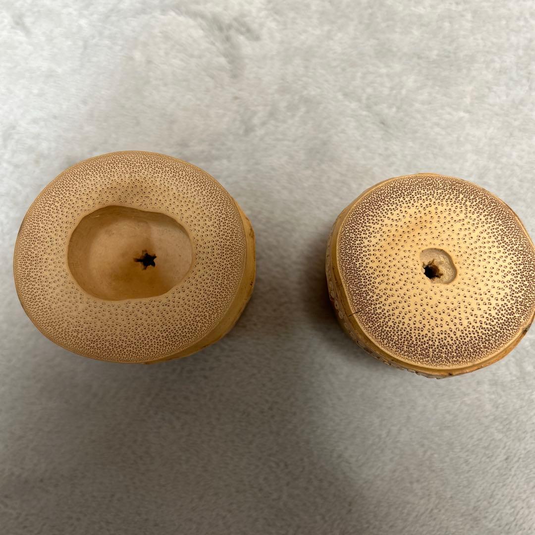 【美品】茶道具 蓋置（ふたおき） 竹蓋置 一双 小林太玄師書付 宗篤