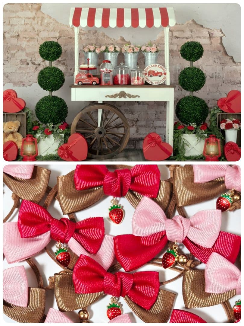 業務用ペットトリミングチョーカー70個　バレンタイン　苺チョコレート　春　リボン