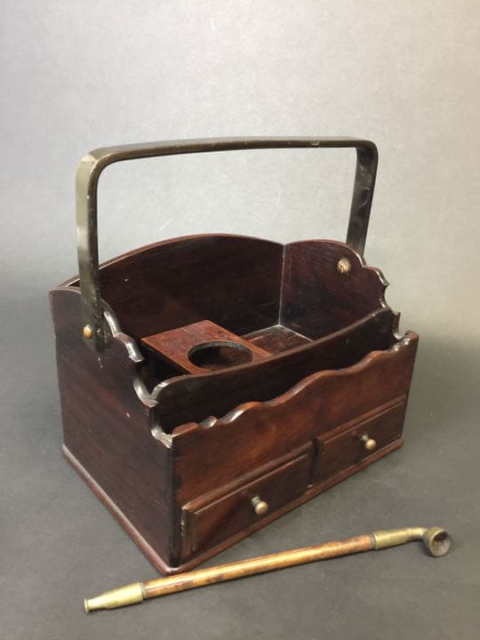 紫檀唐木 小物入れ タバコ箱  年代物 銅鈕 お洒落な一品