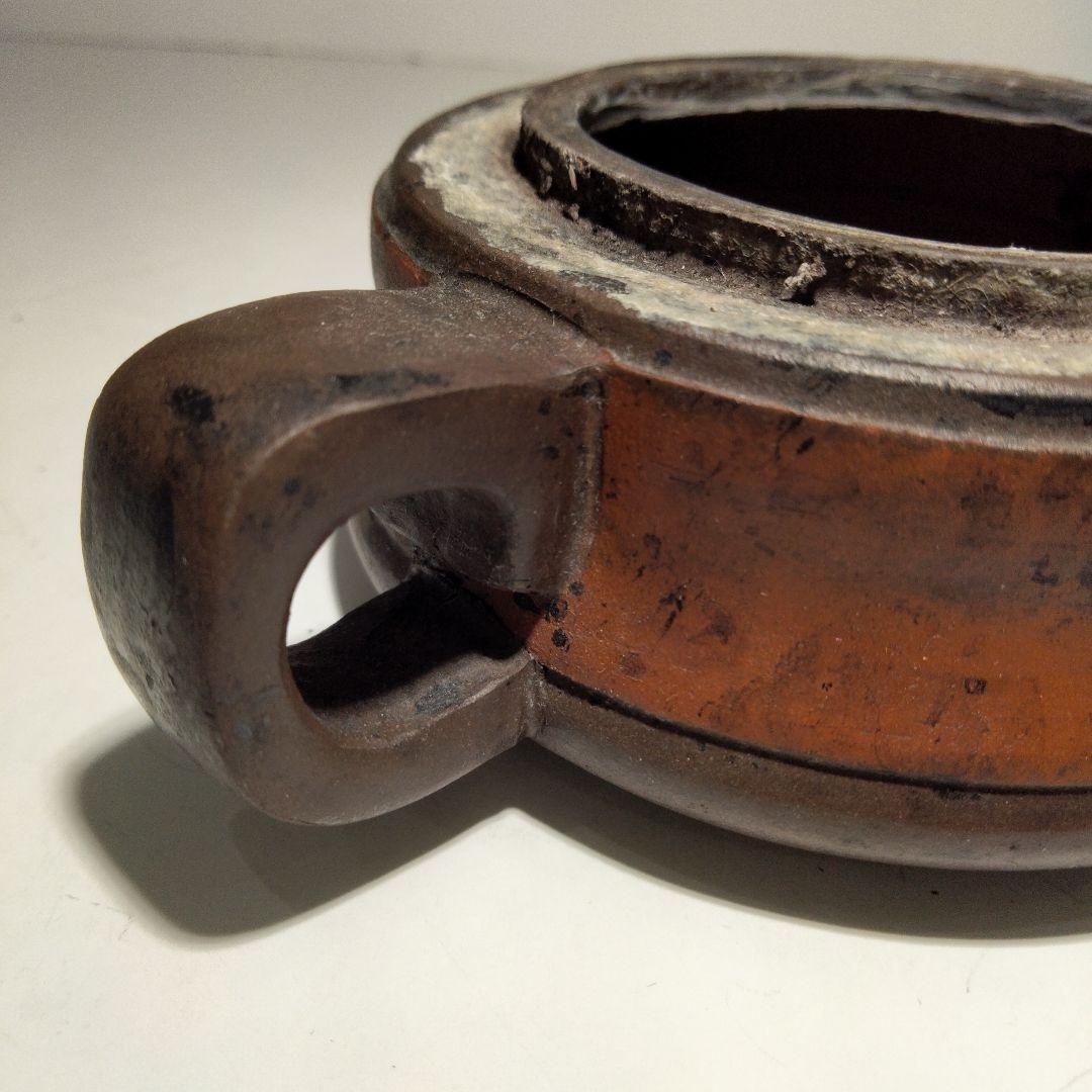 M135-3 清朝期 万豊順記款 (萬豊順記) 平底 紫砂壺 朱泥壺 紫砂急須