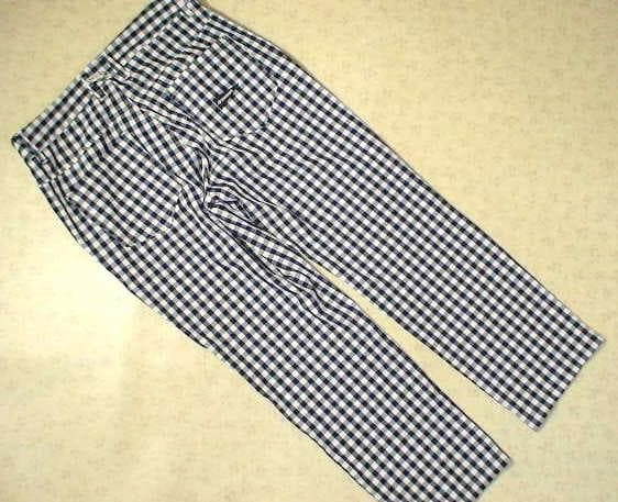 32511　キスマーク　メンズ　パンツ　青Ｘ白　ギンガムチェック　Ｗ79