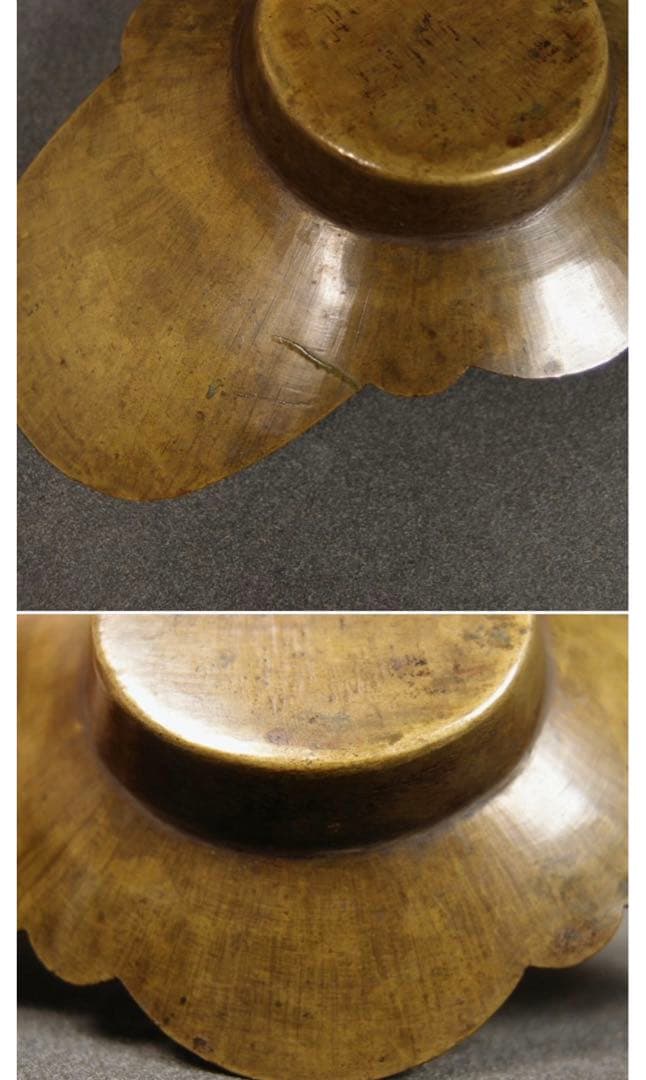 送料無料　手作り黄銅/真鍮茶托５客　煎茶道具　中国古玩