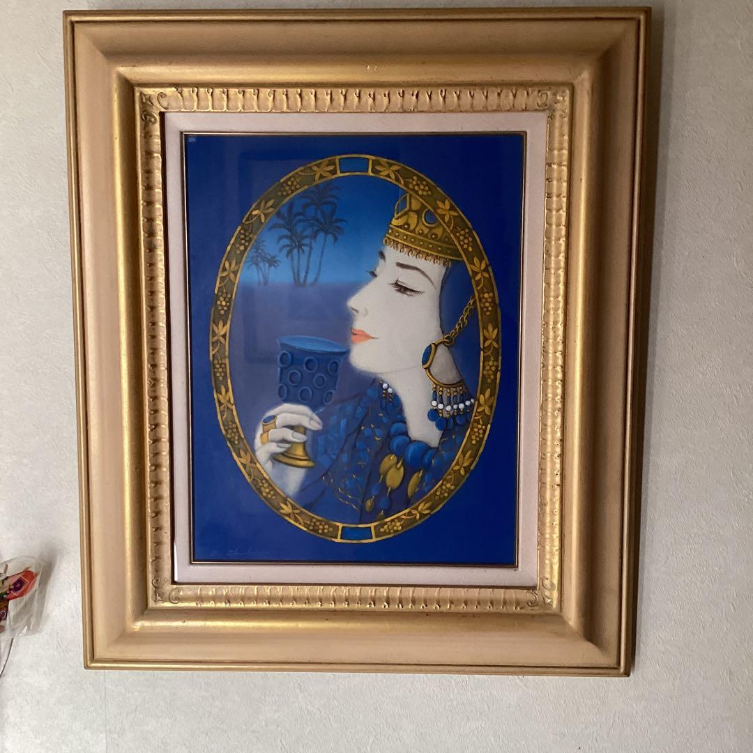 大久保千尋　【　油彩画　タイトル　マグリブの王妃　】　F6号　額装仕立　即決品