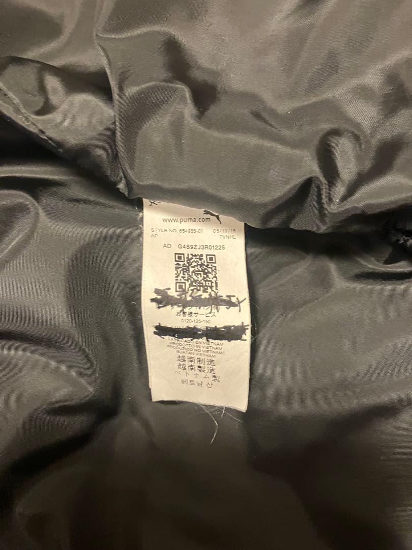 ダウンベンチコート クリーニング済 150cm　フード　ケース付　ブラック美品