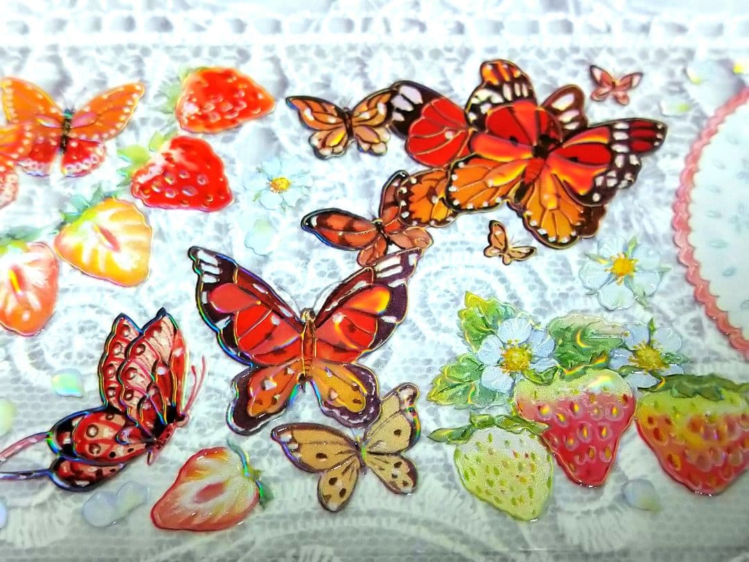 ✩のこり２✩S10＃慕斯草莓(虹光)青空乐园切り売り海外装飾マステ