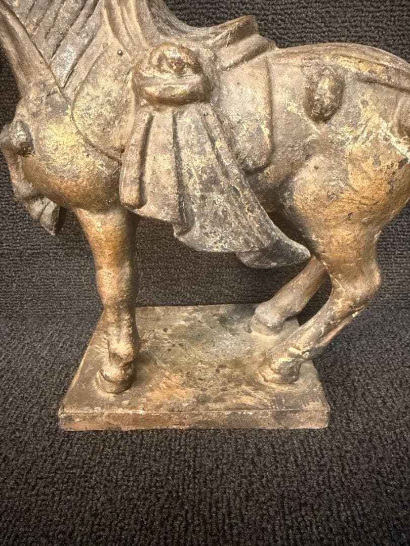 限定値下　まごころ堂　馬　銅像　高24㎝　幅31㎝　6167
