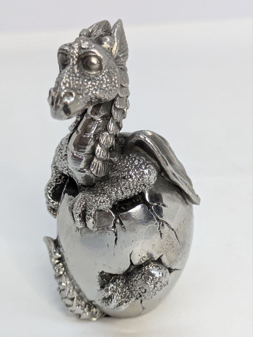 ☆b721、龍はあらゆる願いを叶える 錫 置物 干支 龍（辰） 黒漆加工