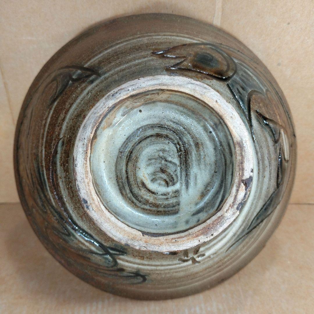 【本物保証】金城次郎 海老魚紋マカイ 壷屋焼 共箱 栞 人間国宝 茶碗 やちむん