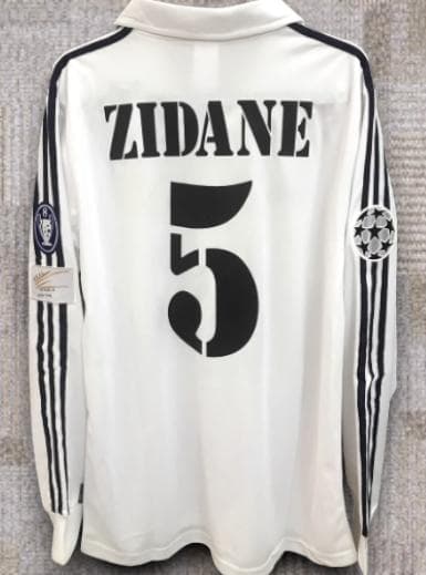 01/02 レアル・マドリード ホーム 長袖ユニフォーム 5番 ジダン