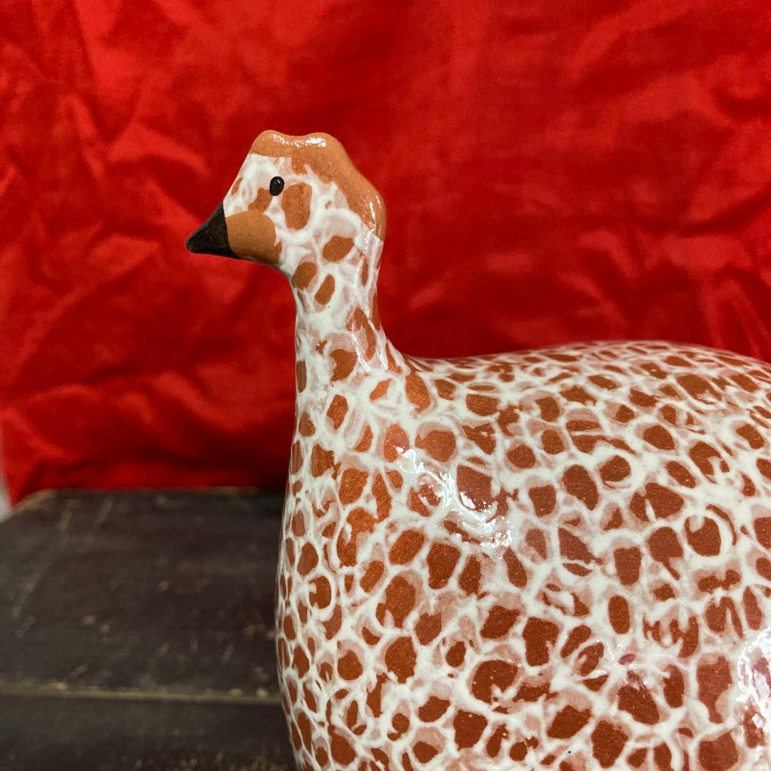 ホロホロ鳥　陶器オブジェ　置物　二体　ハイジ・カイヤール　インテリア雑貨