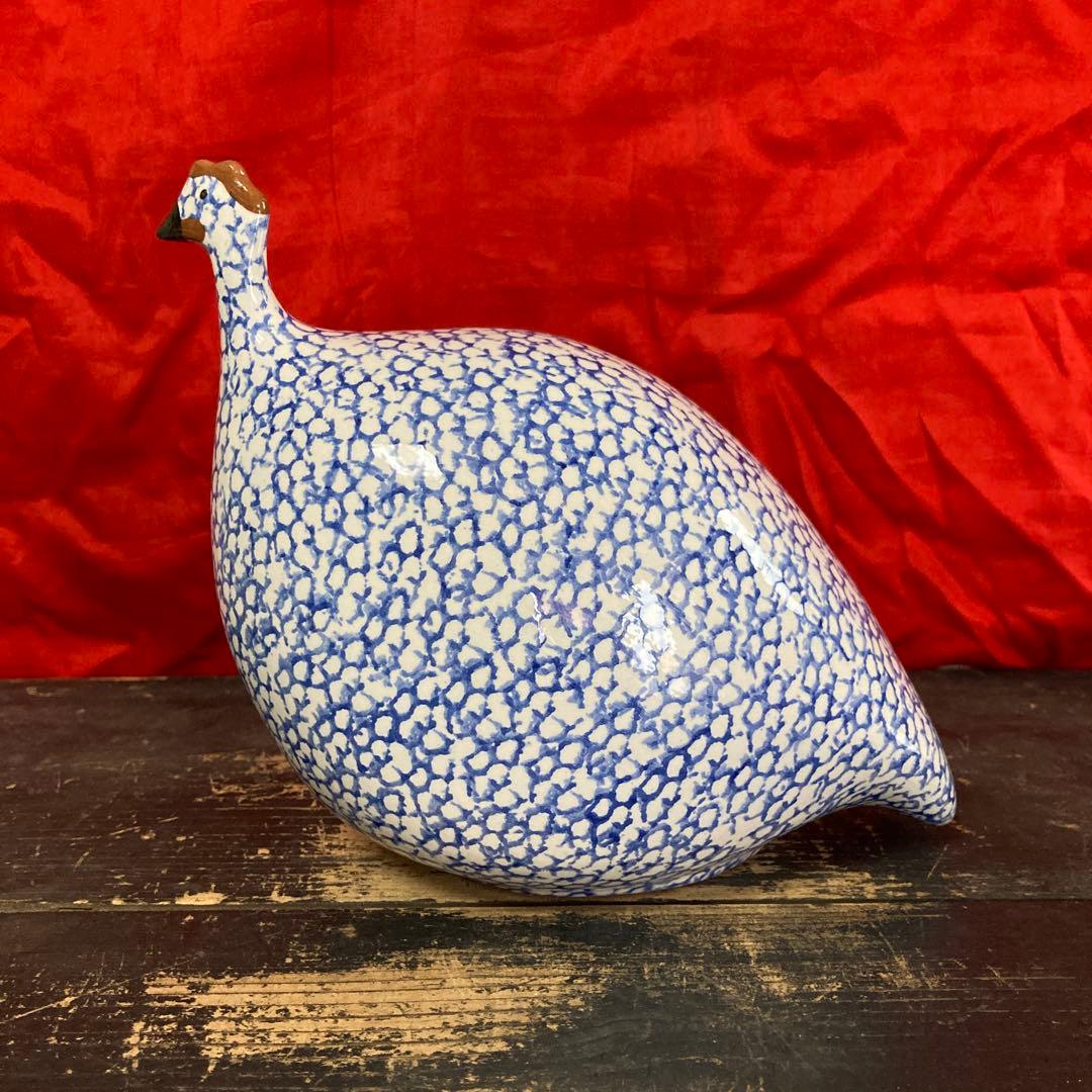 ホロホロ鳥　陶器オブジェ　置物　二体　ハイジ・カイヤール　インテリア雑貨