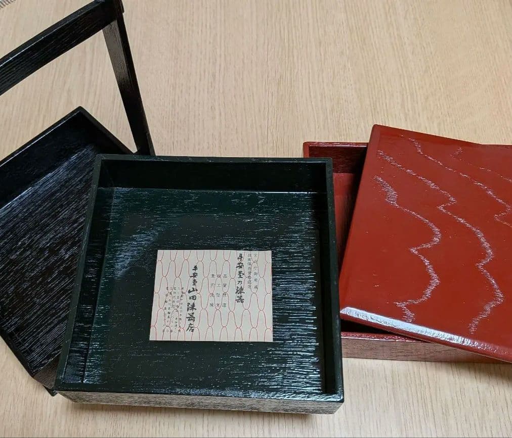 レトロ　宮内庁御用達　山田平安堂乃漆器　重箱