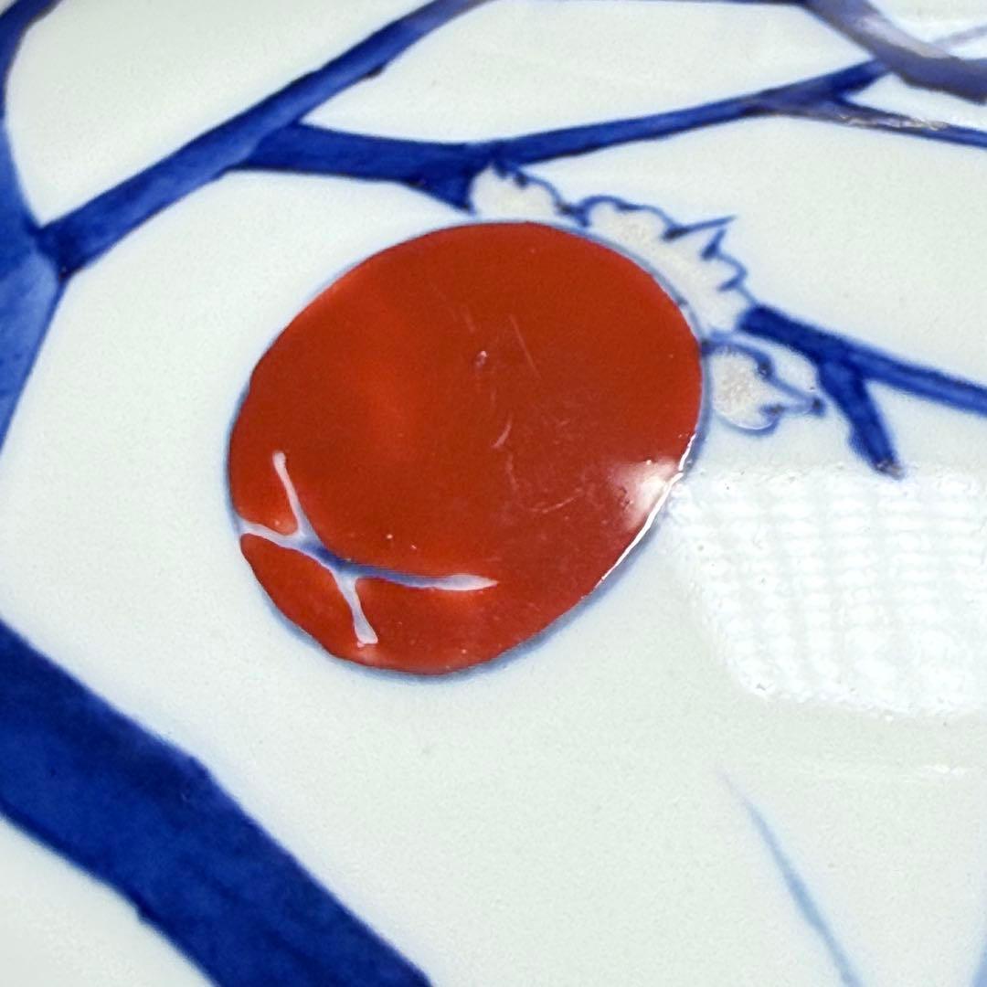 オールド深川製磁　錦手　柿鳥図花瓶　高さ24cm　オブジェ　インテリア