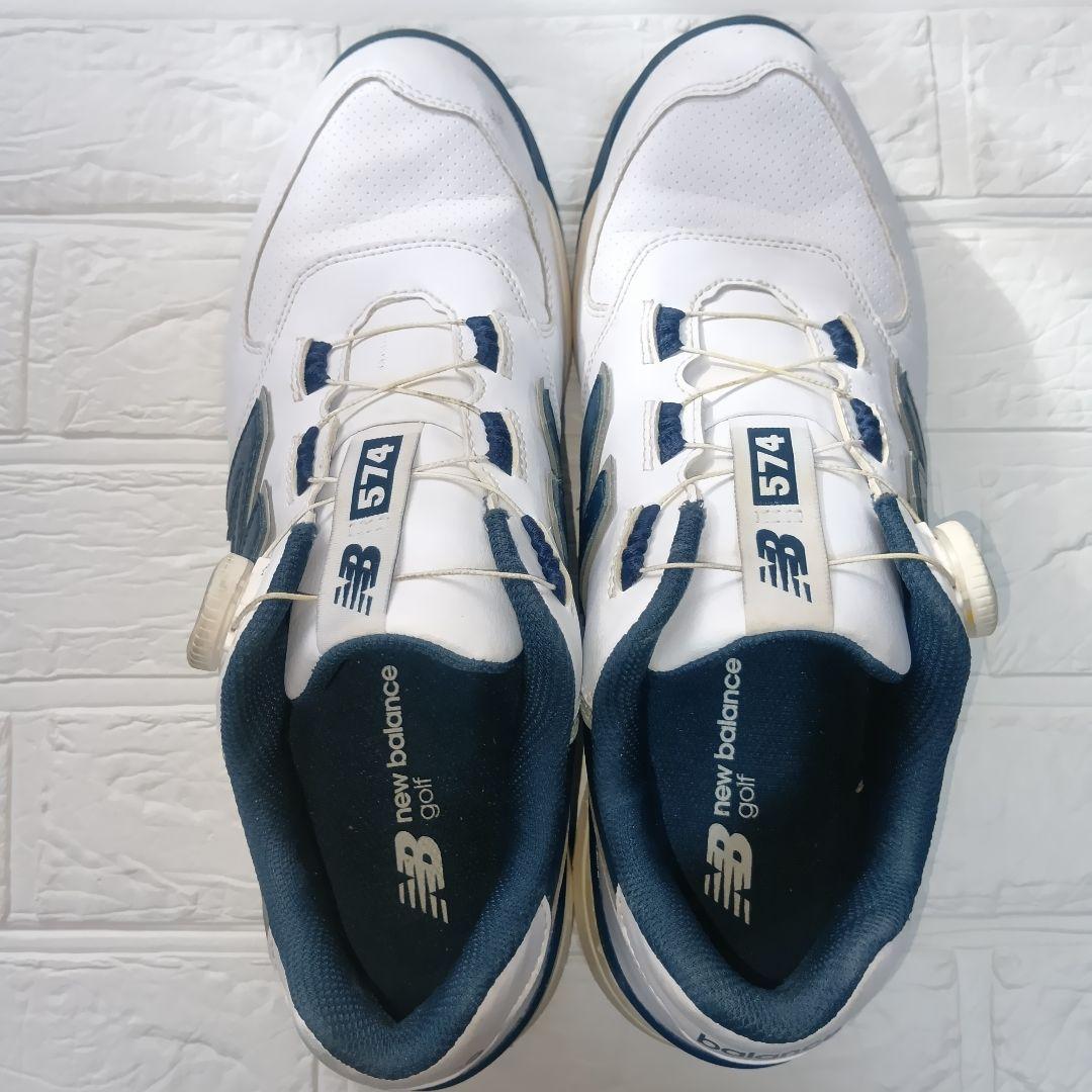 New Balance 574 ゴルフシューズ ホワイト/ネイビー　27.5㎝