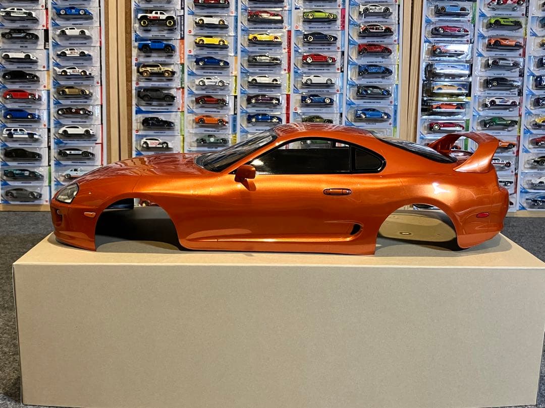 タミヤ ラジコン RC トヨタ スープラ 塗装済スペアボディ メタリックオレンジ