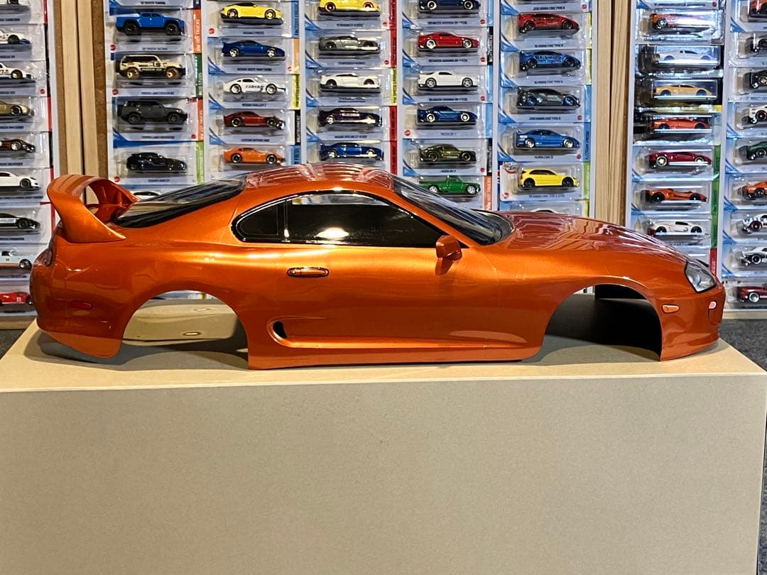 タミヤ ラジコン RC トヨタ スープラ 塗装済スペアボディ メタリックオレンジ
