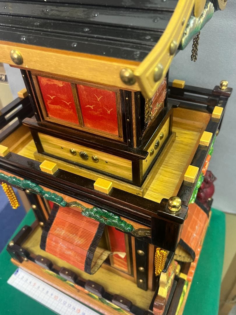 【独法師】A-9 手製山鉾　笠鉾　社殿　拝殿神具神棚　手造レア1点物