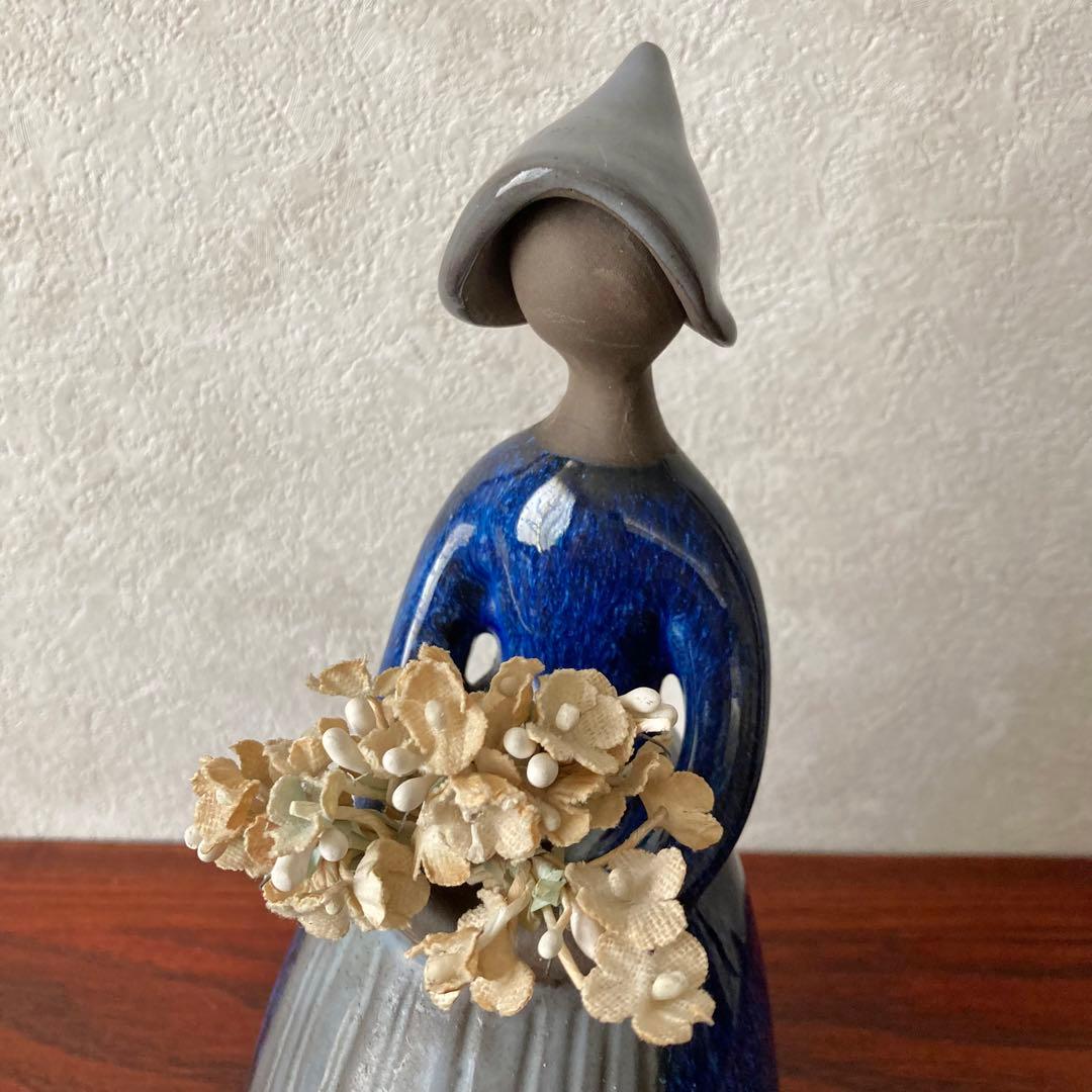 フラワーガール　ブルー　ジィガントフタ　スウェーデン　北欧　ヴィンテージ