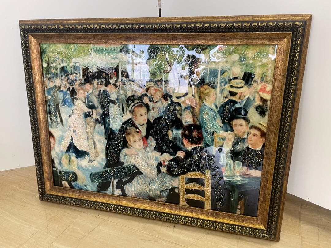 ルノワール　ムーラン・ド・ラ・ギャレットの舞踏会　水晶絵　絵画　絵　アート　壁掛