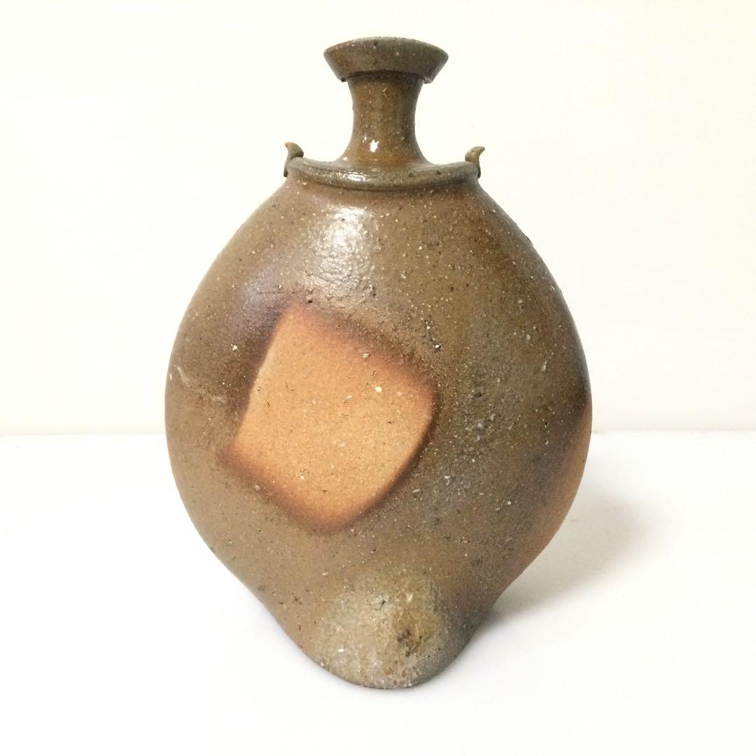 備前焼 創作花瓶 花入 隠崎隆一作 供箱 供布 真作保証 M