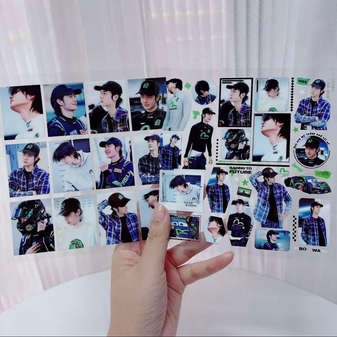 15×15cm 王一博 転写ステッカー 耐油 防水ステッカー　2枚　28セット❣️