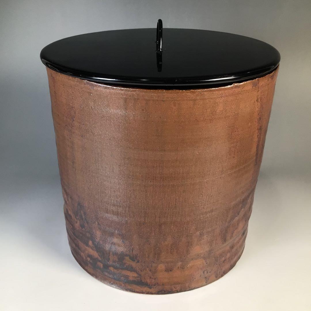 Ｍ７７８　水指　『越州五智窯　木村隆造』『一重口水指』　共箱　茶道具