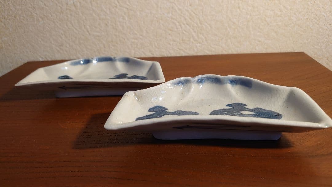 初期伊万里　古伊万里　染付　山型皿　アンティーク古伊万里　蔵出し　2客