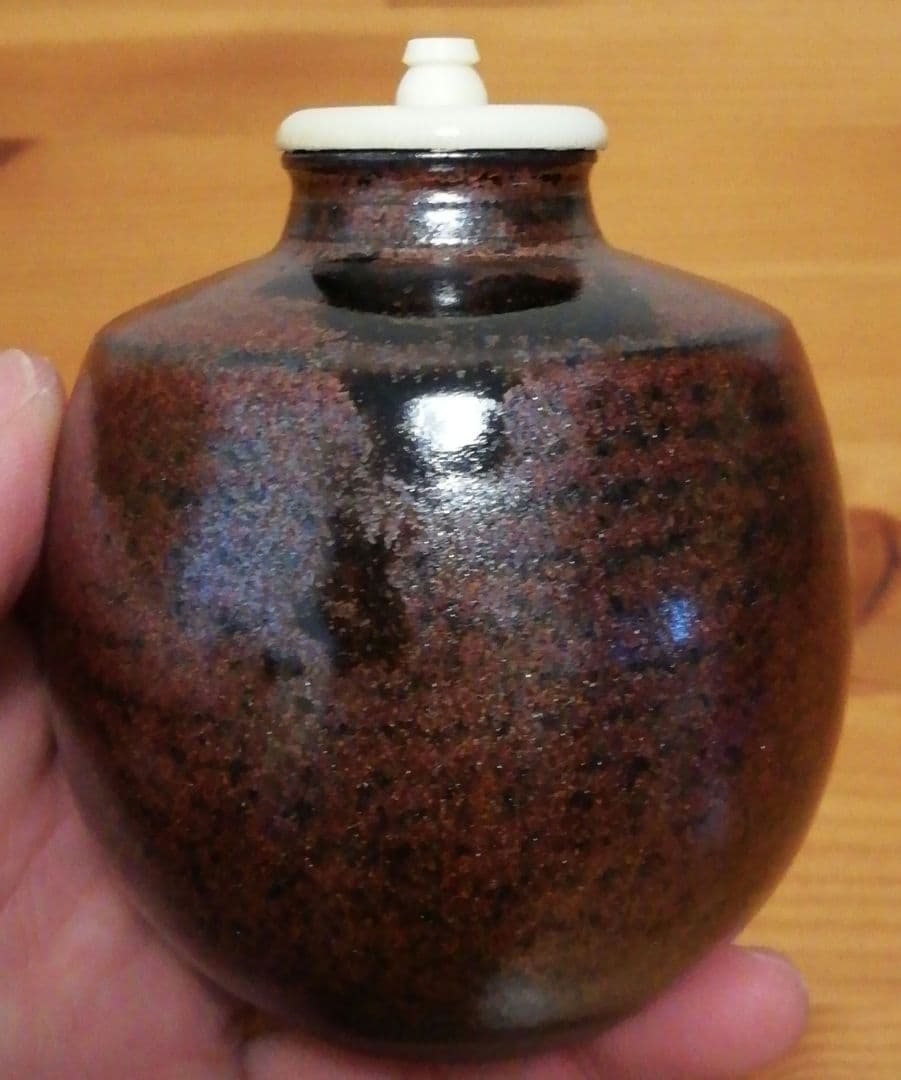 笹田有祥作　本能寺　文琳　大名物　茶入　共箱　仕服付　略歴付　茶道具