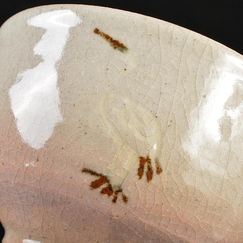 古曽部焼　高槻古曽部　寒川義崇造　立鷺　汲出茶碗　五客　共箱　M　R5724