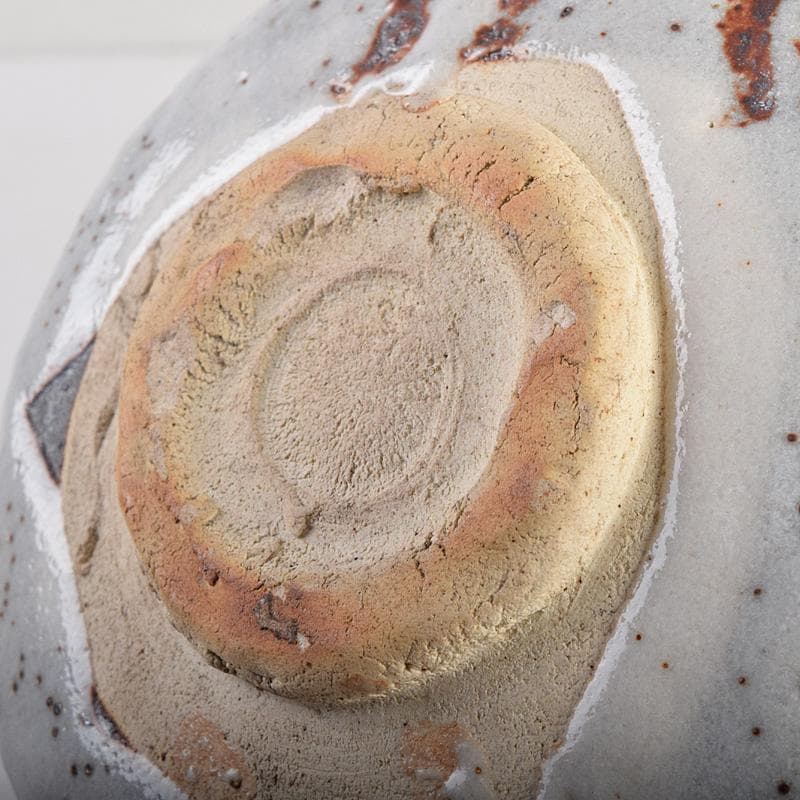 昇　荒川豊蔵　桧垣芦ノ絵鼠志野茶碗　銘朗景即中斎極め箱二重箱　DR8770