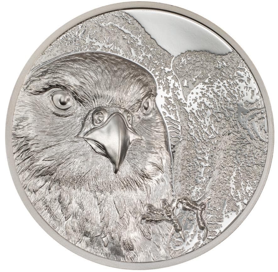 2023年　ワイルド・モンゴリア《サカーファルコン（ハヤブサ）》1oz 純銀貨