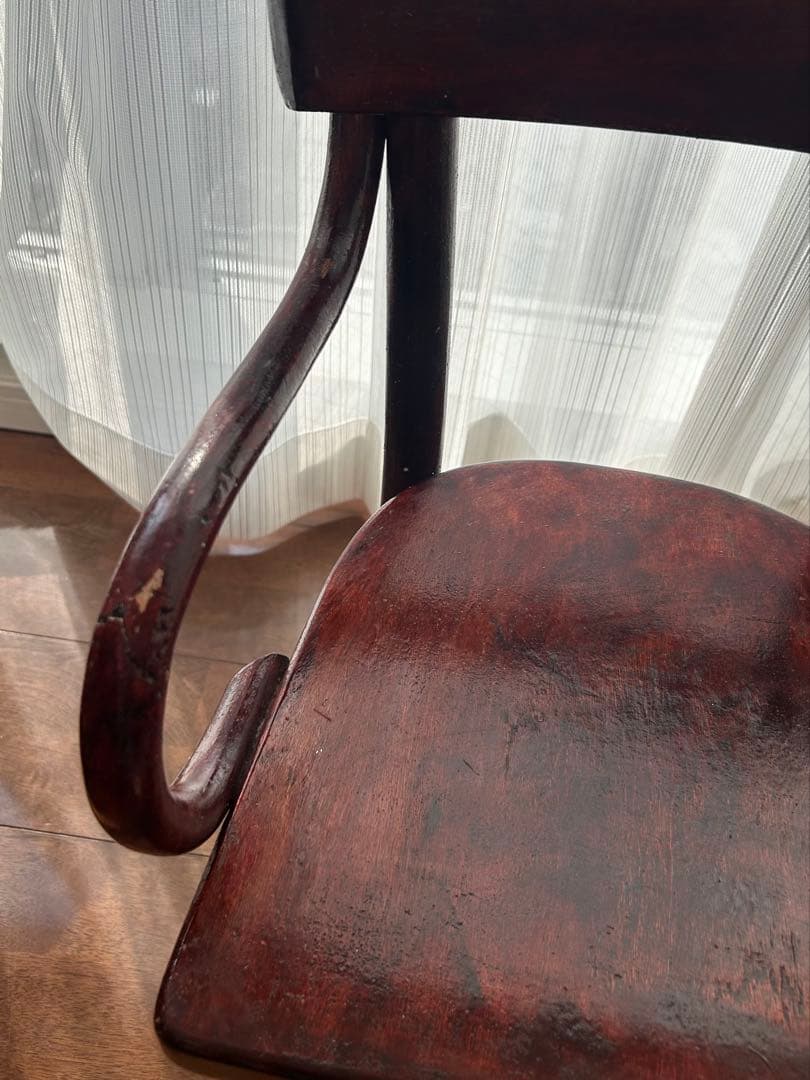 木製アンティークデスクと椅子のセット